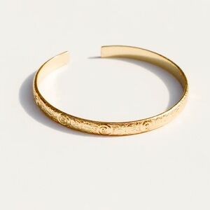 NWT Our Spare Change Floral Cuff Bracelet in Gold
